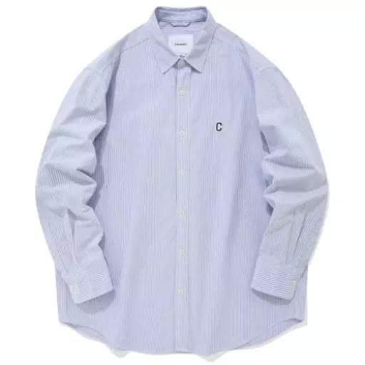 C 로고 옥스포드 스트라이프 셔츠 라이트 블루
