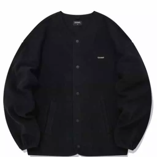 플리스 카라리스 자켓 블랙