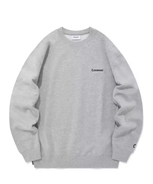 스몰 어센틱 로고 맨투맨 멜란지 그레이