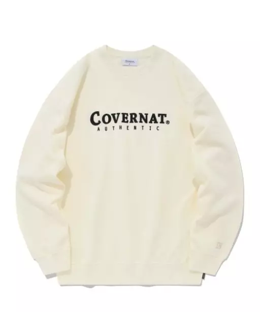 어센틱 로고 맨투맨 아이보리