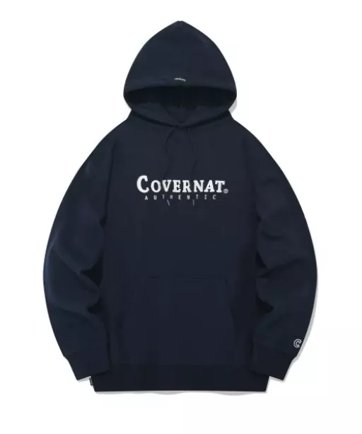 어센틱 로고 후디 네이비