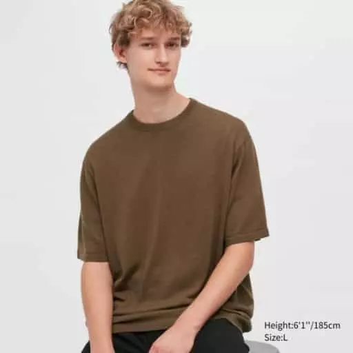 엑스트라화인메리노크루넥스웨터(반팔)