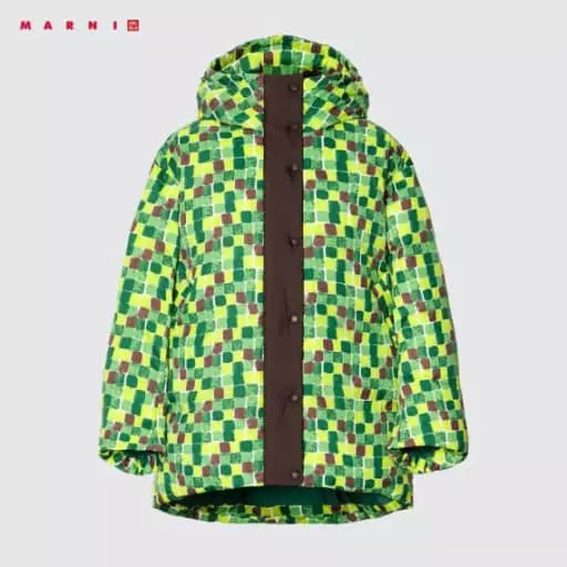 다운오버사이즈후드코트(프린트) UNIQLO and MARNI