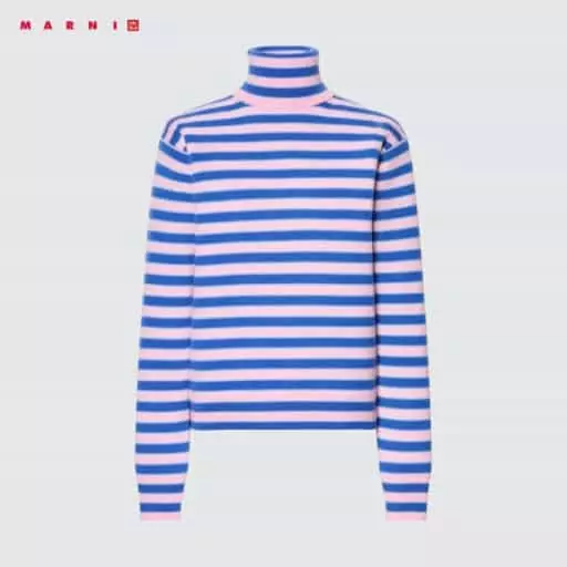 캐시미어스트라이프터틀넥스웨터 UNIQLO and MARNI