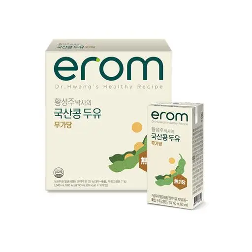 [유튜브쇼핑]이롬 황성주박사의 국산콩두유 무가당두유 190ml 32팩(16팩x2case)