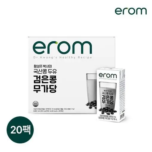 이롬 황성주박사의 국산콩두유 검은콩무가당 190ml 20팩
