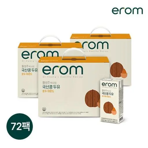 이롬 황성주박사의 국산콩두유 호두아몬드두유 190ml 72팩
