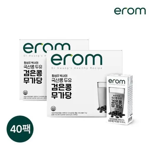 이롬 황성주박사의 국산콩두유 검은콩무가당 190ml 40팩