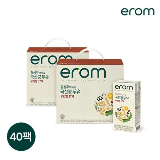 [알뜰특가]이롬 황성주박사의 국산콩두유 우리땅17곡두유 190ml 40팩(2026-06-27) [원산지 : 상세설명에 표기]