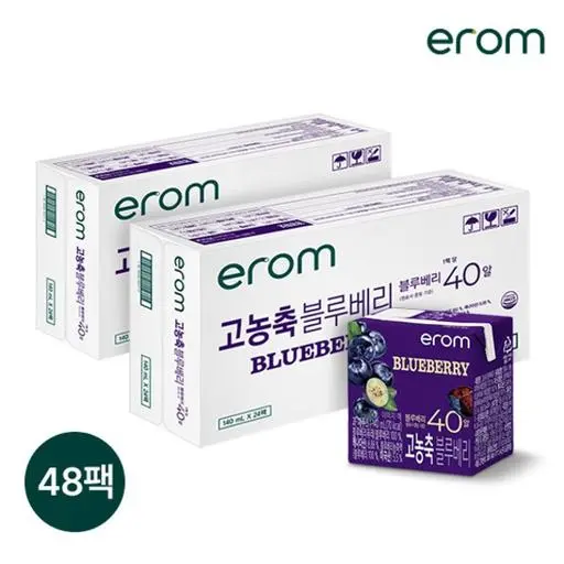 [7월다줄라이]이롬 고농축 블루베리 140ml 48팩  [원산지 : 상세설명에 표시]