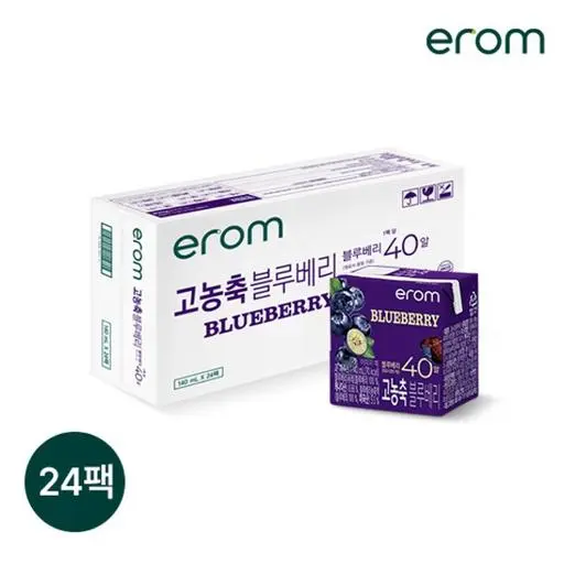 [7월다줄라이]이롬 고농축 블루베리 140ml 24팩 [원산지 : 상세설명에 표시]
