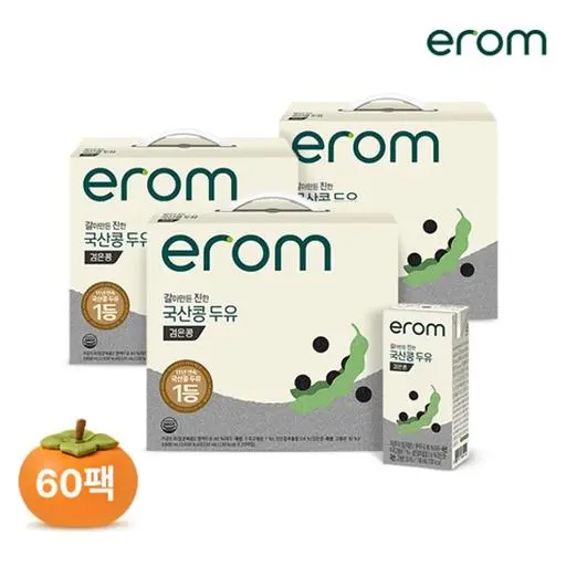[9월 한가위 국산콩 걸렸네]이롬 갈아만든 진한 국산콩 두유 검은콩 190ml 60팩 [원산지: 상세페이지에 표시]