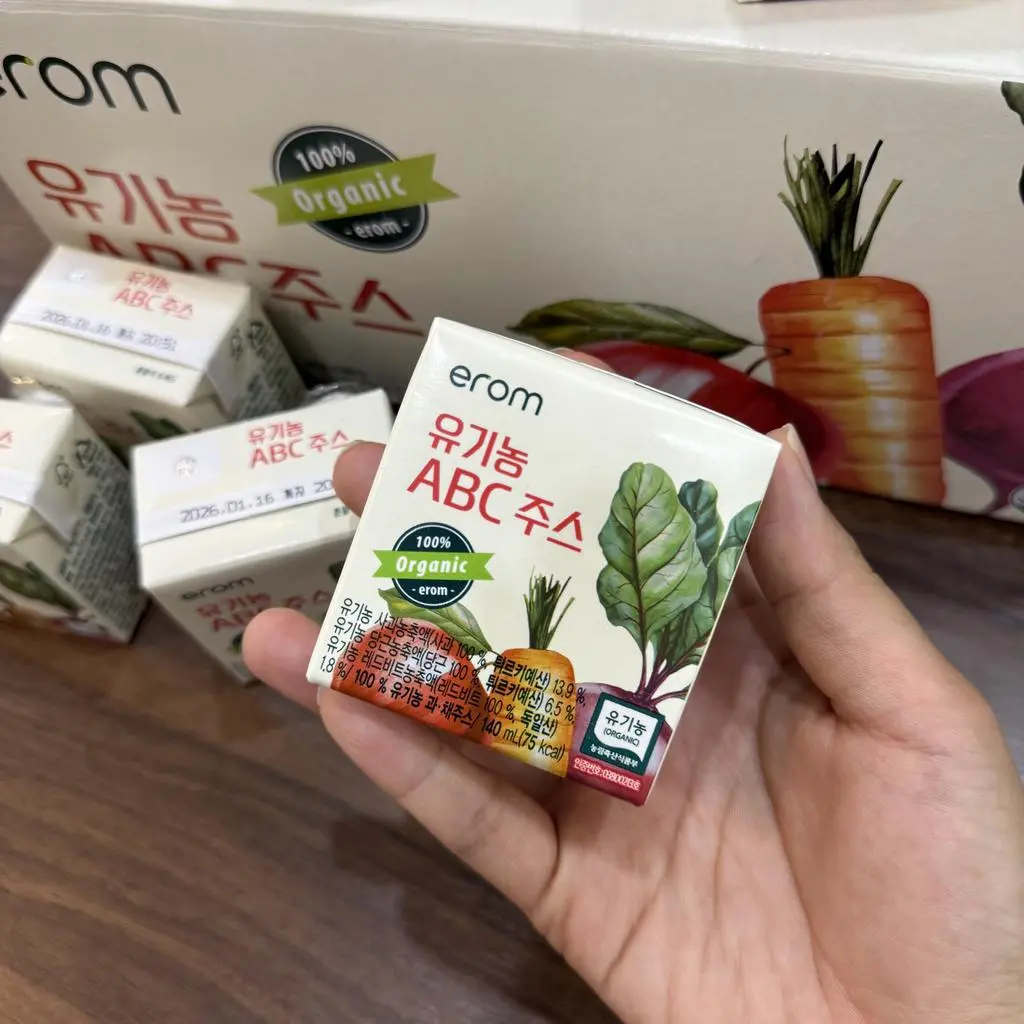 집에서 혼자서 챙겨 먹지 못하는 영양분을 이롬ABC주스 100%유기농주스로 채울 수 있어