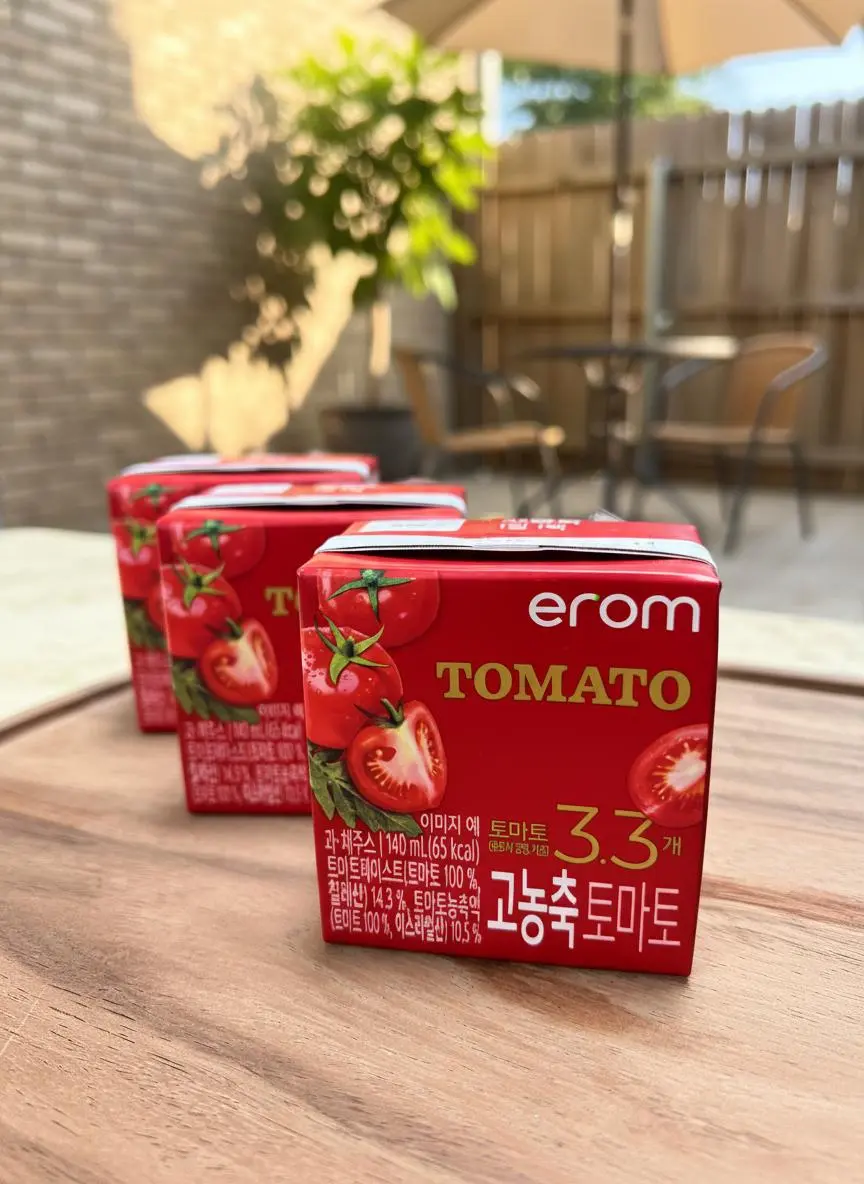 토마토주스를 자주 마시는 편인데, 이 제품은 고농축이라 그런지 한 팩만으로도 맛이 꽤