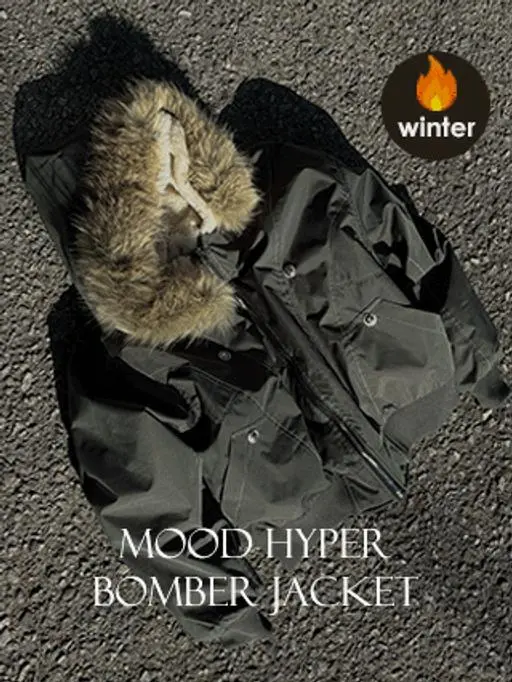 [겨울신상🔥퍼안감야상패딩] 무드 하이퍼 봄버 자켓 (겨울아우터,야상점퍼,도톰아우터,후드퍼자켓,탈부착,퍼후드,오버핏점퍼,후드야상,봄버자켓,스티치자켓,데일리룩)