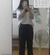 155cm랑 160cm 중에 고민했는데 155 살걸 그랬어요 제 다리가 짧나봐여..... ㅠ ㅜ 쨋둔