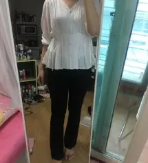 핏 정말 예뻐요!! 허벅지살을 조금 빼고 입으면 핏 더 예쁠것 같아요🥰🥰 제 키에 살짝