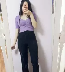 후기가 진짜 너무 좋아서 믿고 구매해봤어요! 이런 예쁜 핏의 검정 슬랙스가 필요했습니