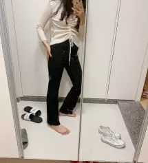 진짜ㅠㅠㅠㅠ 바지 질감도 좋고 핏도 만족하고 길이감도 너무 맘에들어요 재 키가 169인