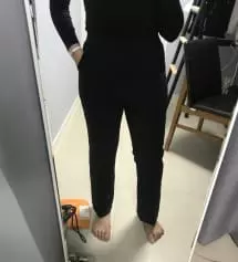 제 키가 163cm인데 긴거 싫어서 155cm바지 샀어요!!
