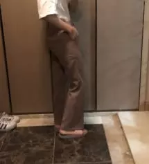 와 이거 진짜 예뻐요 ㅠㅠ 핏이 장난 아니게 예뻐요 제가 다리는 짧은 편인데 이 바지 