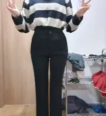 언니 아이디로 구매했어요~ 제 키가 큰 편이라 온라인 쇼핑몰에서 바지를 구매하기가 어