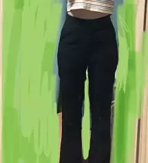 크롭티랑 입으니깐  너무 이뻐요 그리고 바지 기장도 딱 제가 원하는 기장이여러 완전완