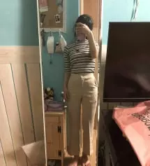 키는 155인데 친구가 입은거 보고 좀 짧게 입고싶어서 150cm로 샀어용, 허리 잘 맞고 스