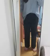 고고싱에서 슬랙스는 처음 사봤는데 앞으로 슬랙스는 여기서 살것같아요. 세미부츠컷 너