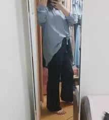 고고싱에서 슬랙스는 처음 사봤는데 앞으로 슬랙스는 여기서 살것같아요. 세미부츠컷 너