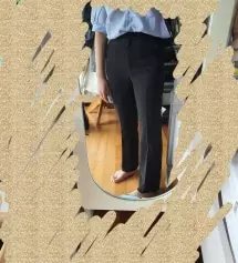 제가 배에 살이 좀 있어서 뭐 먹으면 배를 공격할 거 같은데 한치수 크게 샀으면 딱 좋