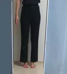 키가 160이고, 잘 착용하고 있는 기존 슬랙스랑 길이 비슷하게 155/s 사이즈 선택했는데