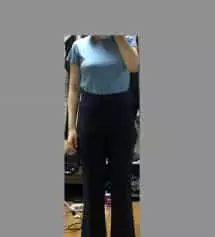 키 170인데 바지를 입었을 때 발목이 보였으면 해서 기장옵션을 160cm으로 선택했습니다