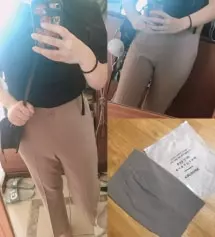 완전 대박! 찰떡바지! 허리 밴딩도 쫀쫀하고 기장도 핏도 딱 맞아요!! 검정바지도 구매