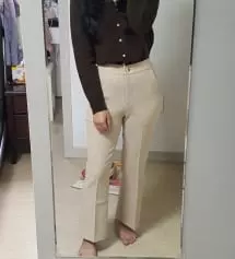 조금 짧은 길이를 원해서 150으로 했는데 복숭아뼈 위로 올라가고 이뻐요! 블랙에 비해