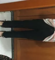 키 150초반에 길이는 발등 위까지 오고
