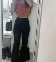 엄청 편하고 이뻐요! 딱 제가 원하는 스타일의 바지에용! 제가 크롭티가 많아서 배꼽이