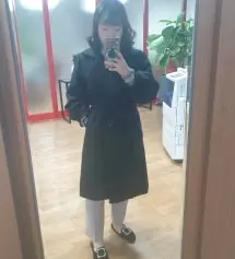 예쁘게 발목선까지 입으시려면 자기 키보다 5센치 짧은거 추천이요! 저는 발까지 길게 