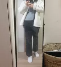 슬랙스는 딱맞는핏이 이쁘니까 사이즈 정사이즈보다 조금 더 작게해도 예쁠것같아요!!~