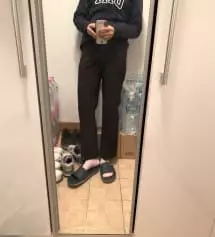 길이가 진짜 딱! 맞아 떨어져서 핏이 너무 예뻐요:) 그런데 제가 생각보다 통통해서 S는