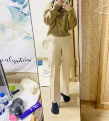 밝은색바지 입어보고싶었는데 첫바지 대성공 남친도 이쁘다고 하고 생각보다 무난하게 