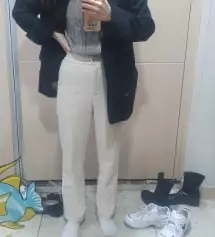 제키에 딱 맞는 슬랙스찾았어요 핏도 너무이뻐서 출근룩으로 자주입고다녀요 세탁하면 