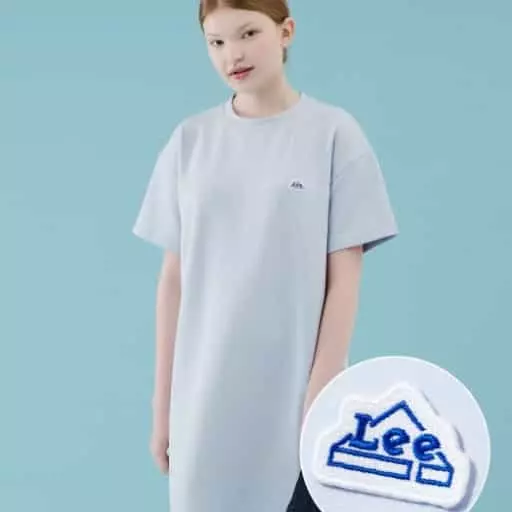 와펜 스몰 하우스 로고 원피스 라이트 블루