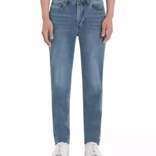 쿨 인디고 워싱 슬림 테이퍼드 핏 남성