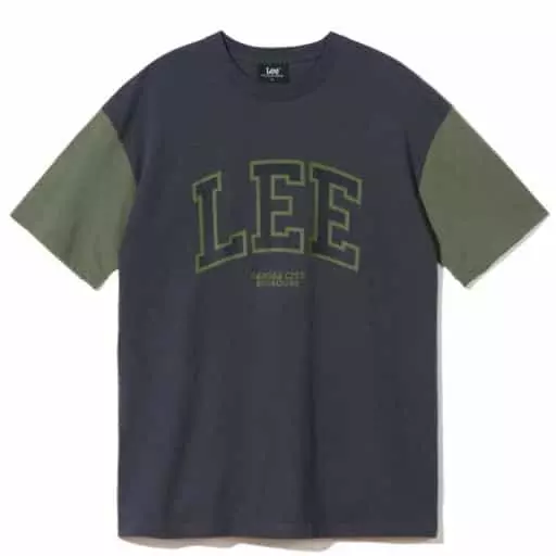 아치 로고 컬러 블록 티셔츠 차콜