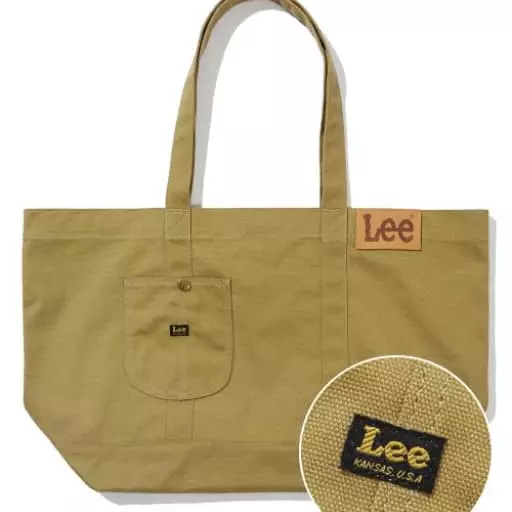 로코 포켓 와펜 트위치 로고 라지 에코백 베이지