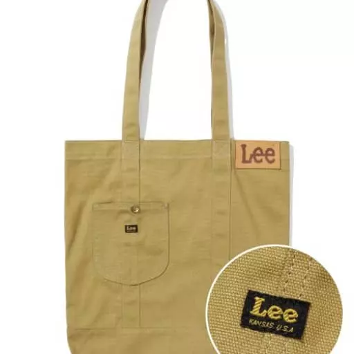 로코 포켓 와펜 트위치 로고 에코백 베이지