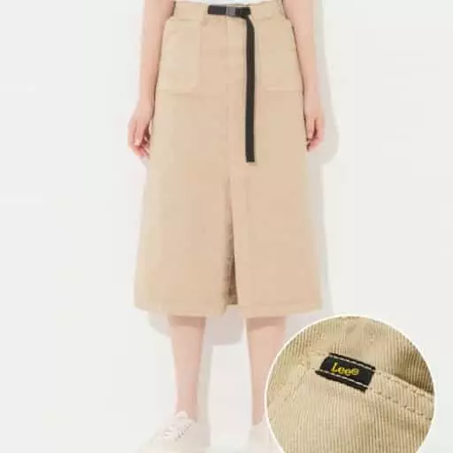 코튼 베이커 스커트 베이지