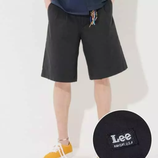 투턱 와이드 버뮤다 팬츠 블랙