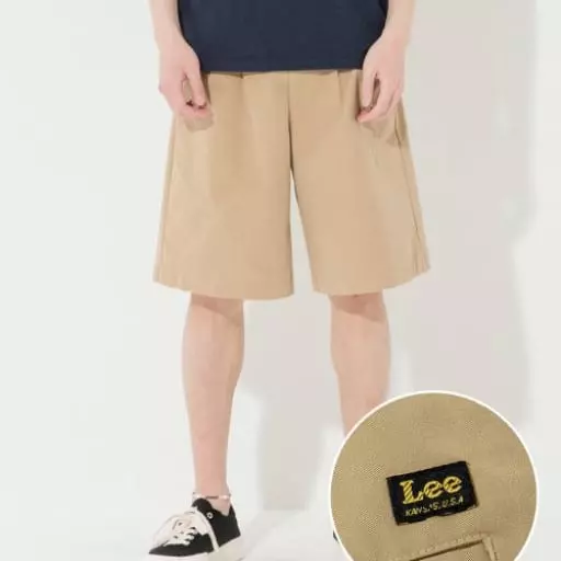 투턱 와이드 버뮤다 팬츠 베이지